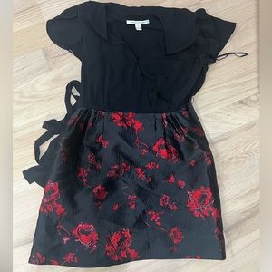 Diane Von Furstenberg Silk Top Dress With Roses Skirt
